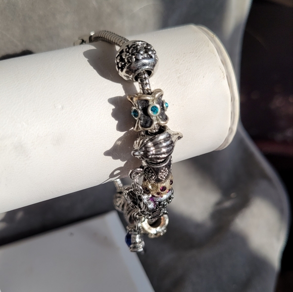 2/$12 Pandora style bracelet with silver plated charms - Picture 5 of 5
